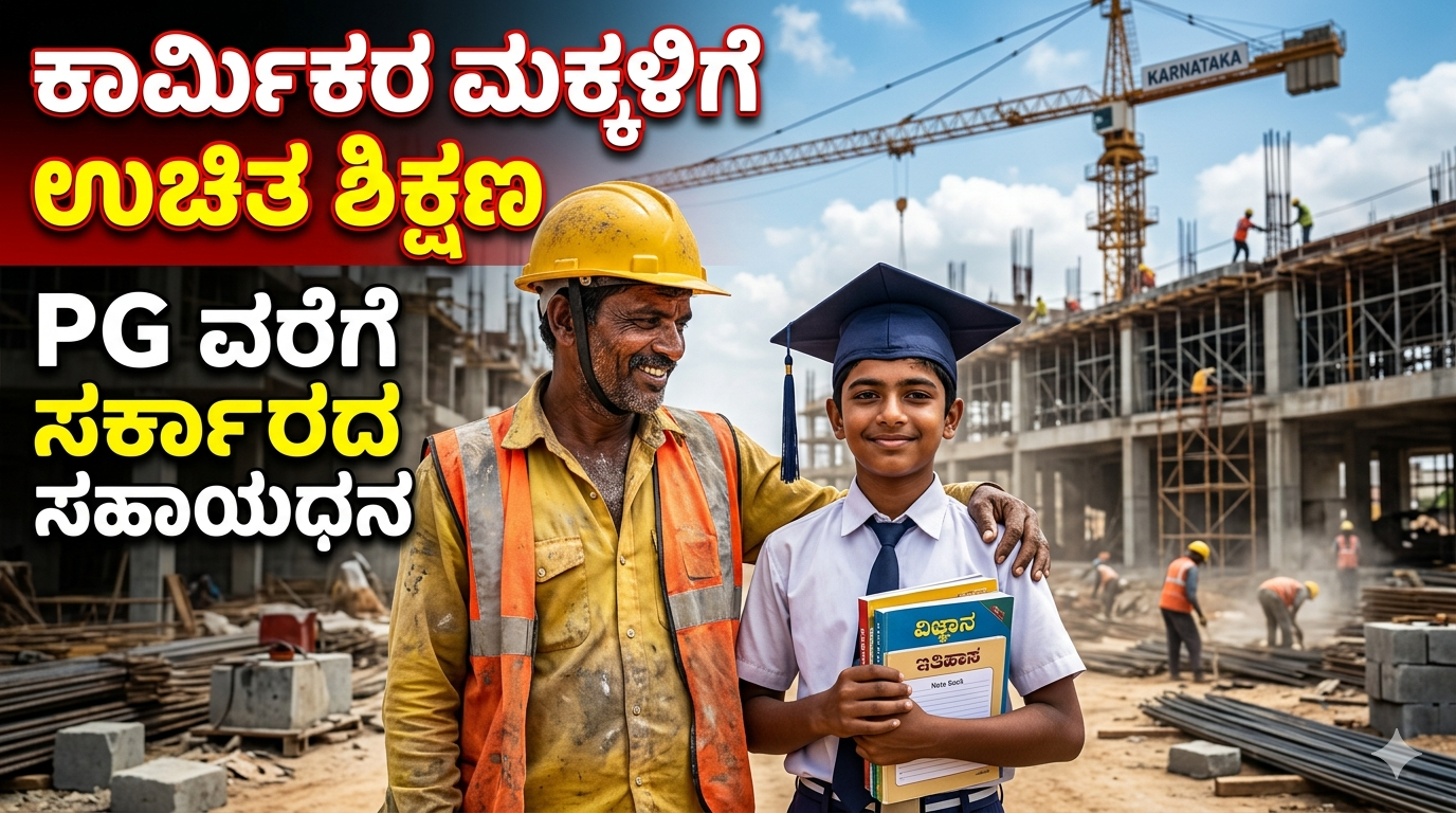 ಕಟ್ಟಡ ಕಾರ್ಮಿಕರ ಮಕ್ಕಳಿಗೆ ಉಚಿತ ಉನ್ನತ ಶಿಕ್ಷಣ 2026